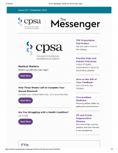 The 267th edition of The Messenger. The header is teal, with purple accent colours throughout.